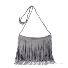 Hippie Leather Suede Women Hobo Sling Shoulder Bags Crossbody Messenger Handbag Fringe Tassel Bag